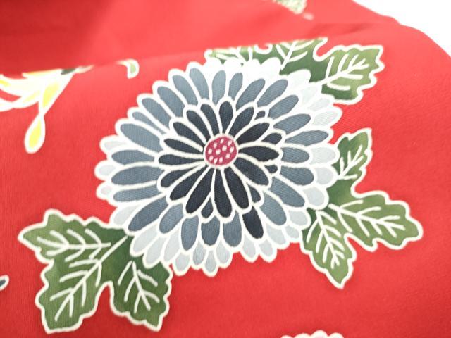 平和屋着物●塩瀬 九寸名古屋帯 型染め 菊 正絹 逸品 CABI0183hy