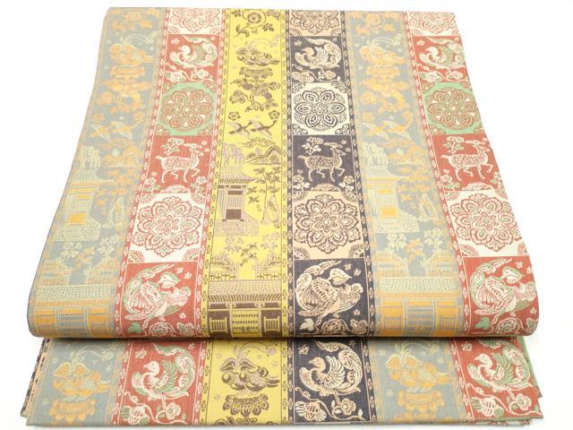 平和屋着物●龍村美術織物 九寸開き名古屋帯 紅牙瑞錦 正絹 逸品 CABI0189hy