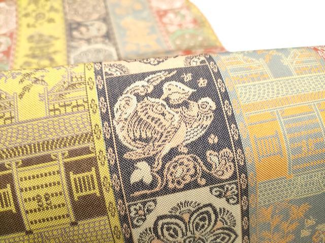 平和屋着物●龍村美術織物 九寸開き名古屋帯 紅牙瑞錦 正絹 逸品 CABI0189hy
