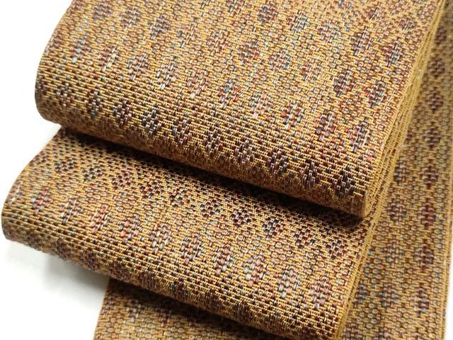 平和屋着物●男性 本場筑前博多織 角帯 霞文 証紙付き 正絹 逸品 CABI0207hy