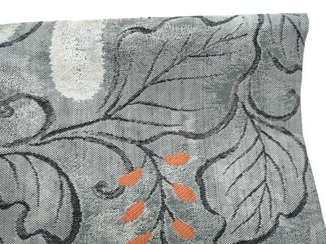平和屋着物●つけ帯 紬地 唐草文 正絹 逸品 CABI0212hy