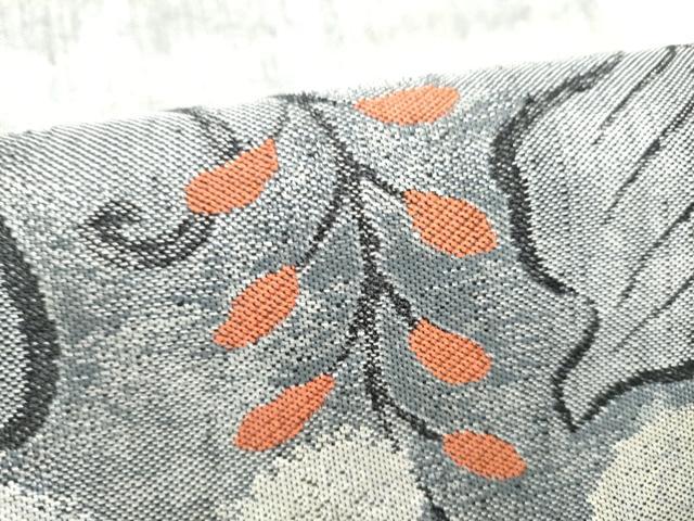 平和屋着物●つけ帯 紬地 唐草文 正絹 逸品 CABI0212hy