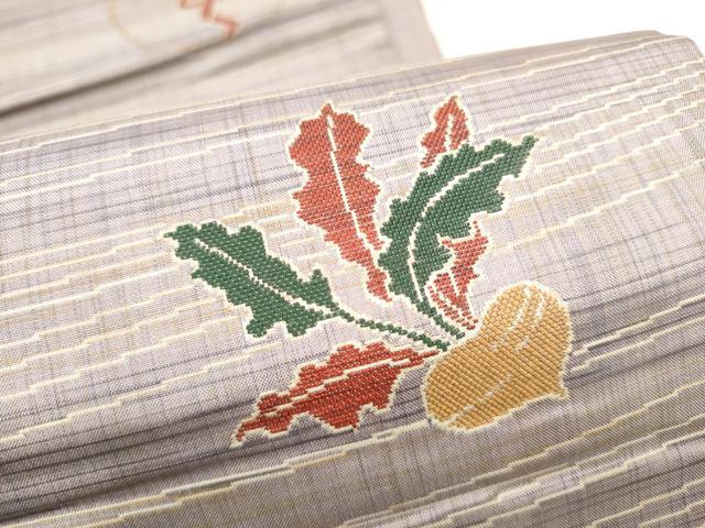 平和屋着物●六通柄袋帯 春夏秋冬 成物 正絹 逸品 CABI0228hy