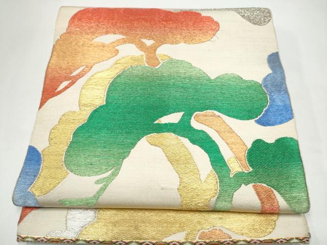 平和屋着物●龍村平蔵製 六通柄袋帯 みちとせ錦 金銀糸 正絹 逸品 CABI0238hy