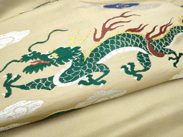 平和屋着物●アンティーク 大正ロマン 九寸名古屋帯 雲龍 金銀糸 正絹 逸品 CABI0267hy