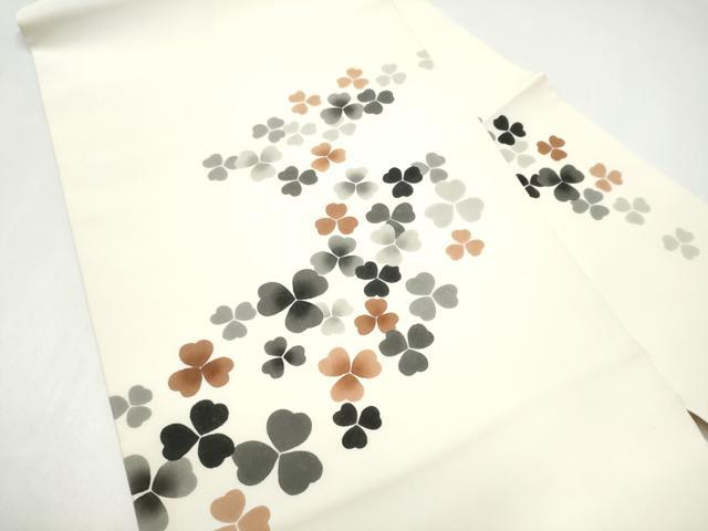 平和屋着物●塩瀬 九寸名古屋帯 舞花文 正絹 逸品 CABI0284hy
