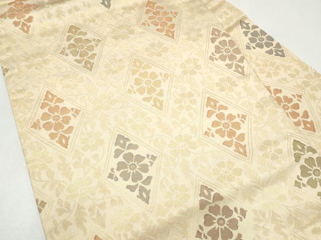 平和屋着物●九寸名古屋帯 菱花唐草文 金糸 正絹 逸品 CABI0288hy