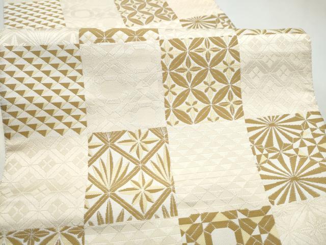 平和屋着物●つけ帯 市松吉祥文 正絹 逸品 CABI0297hy