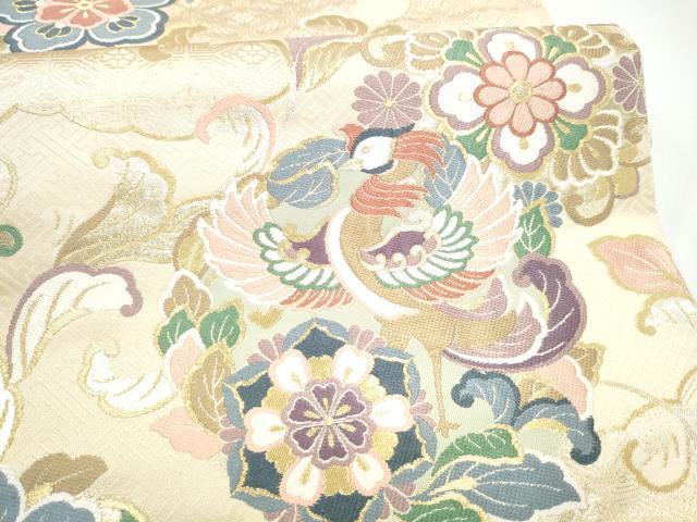 平和屋着物●六通柄袋帯 唐織 鳳凰花文 金糸 正絹 逸品 CABI0309hy