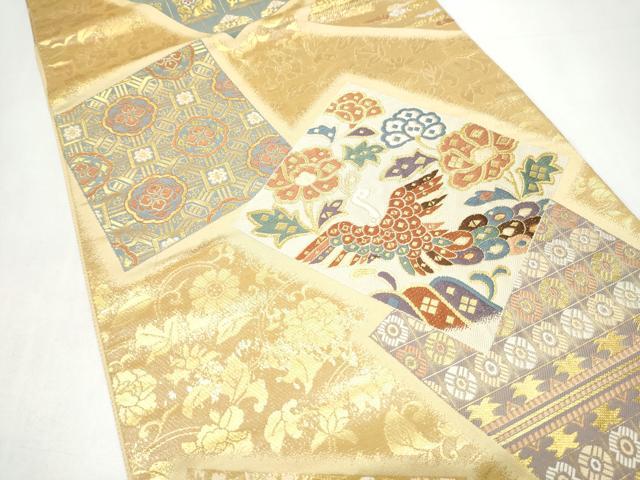 平和屋着物●西陣 まいづる謹製 六通柄袋帯 唐織 色紙有栖川紋 金糸 正絹 逸品 CABI0310hy
