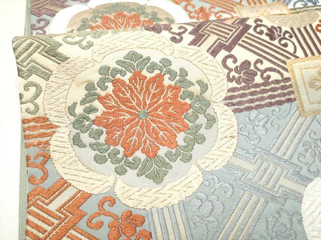 平和屋着物●六通柄袋帯 唐織 花唐草文 金糸 正絹 逸品 CABI0322hy