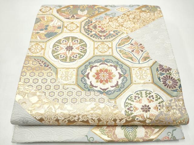 平和屋着物●六通柄袋帯 唐織 舞楽錦繍文 金糸 鈴乃屋扱い 正絹 逸品 CABI0327hy