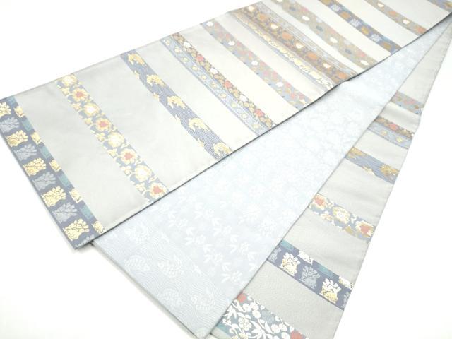 平和屋着物●六通柄袋帯 紹巴 名物裂 金糸 正絹 逸品 CABI0339hy