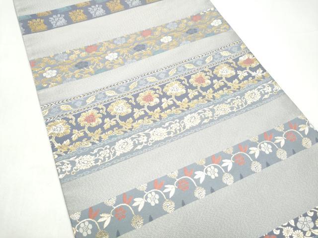 平和屋着物●六通柄袋帯 紹巴 名物裂 金糸 正絹 逸品 CABI0339hy