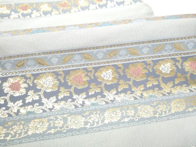 平和屋着物●六通柄袋帯 紹巴 名物裂 金糸 正絹 逸品 CABI0339hy