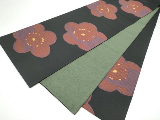 平和屋着物●六通柄袋帯 舞梅文 正絹 逸品 CABI0348hy