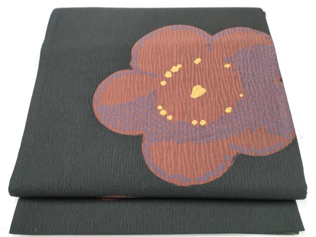 平和屋着物●六通柄袋帯 舞梅文 正絹 逸品 CABI0348hy