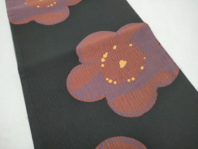 平和屋着物●六通柄袋帯 舞梅文 正絹 逸品 CABI0348hy