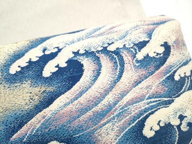 平和屋着物●太鼓柄袋帯 綴れ 地紙流水文 金銀糸 正絹 逸品 CABI0365hy