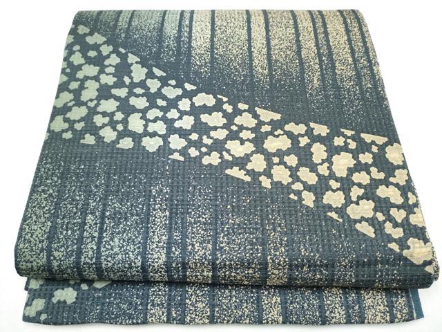 平和屋着物●全通柄袋帯 霞文 金通し地 正絹 逸品 CABI0369hy