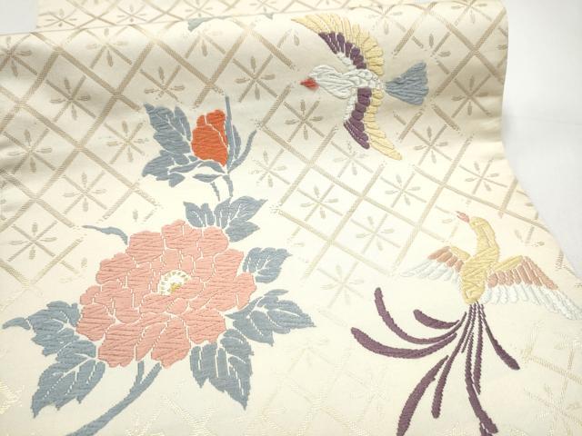 平和屋着物●六通柄袋帯 唐織 花鳥文 金糸 正絹 逸品 CABI0370hy