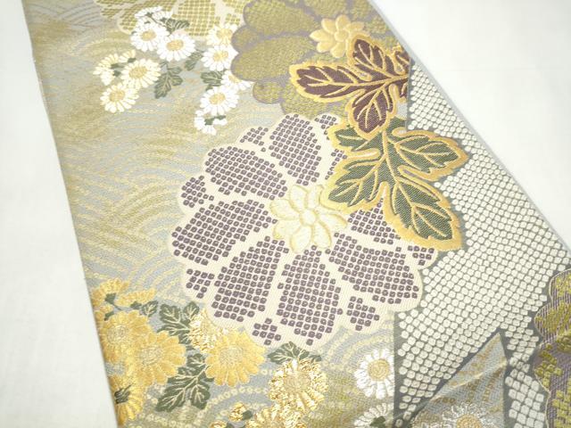 平和屋着物●六通柄袋帯 小袖屏風文 金銀糸 正絹 逸品 CABI0379hy