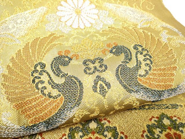 平和屋着物●六通柄袋帯 宮廷貝紫 菊屏風文 金銀糸 正絹 逸品 CABI0380hy