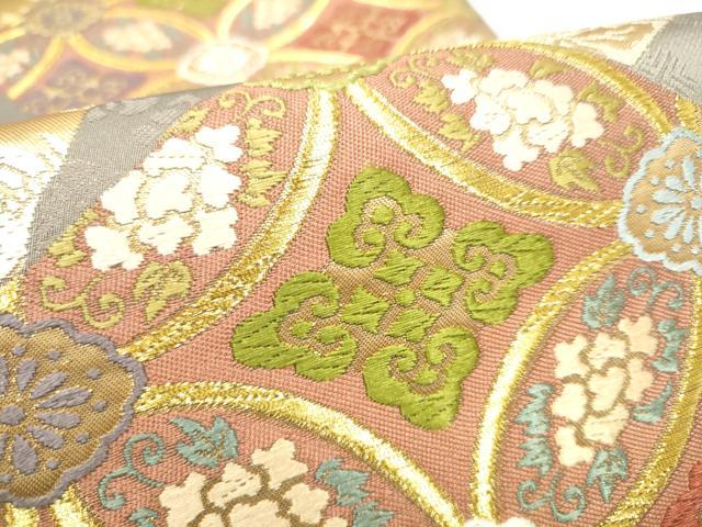 平和屋着物●両面 六通柄袋帯 唐織 色紙重ね吉祥文 金糸 正絹 逸品 CABI0388hy
