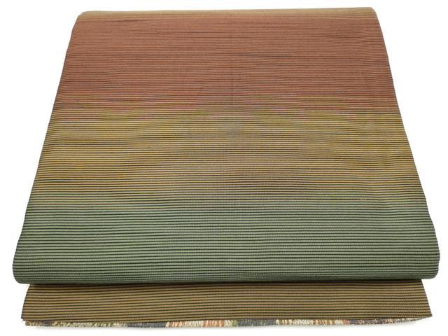 平和屋着物●両面 全通柄袋帯 花唐草文 正絹 逸品 CABI0389hy