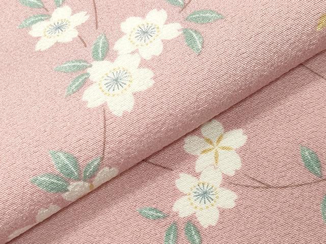平和屋着物●小振袖 二尺袖 枝垂れ桜文 正絹 逸品 未使用 CABI0406gh