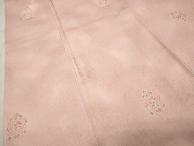 平和屋着物●上質な小紋 地紋起こし 花瓶花文 正絹 逸品 CABI0408gh