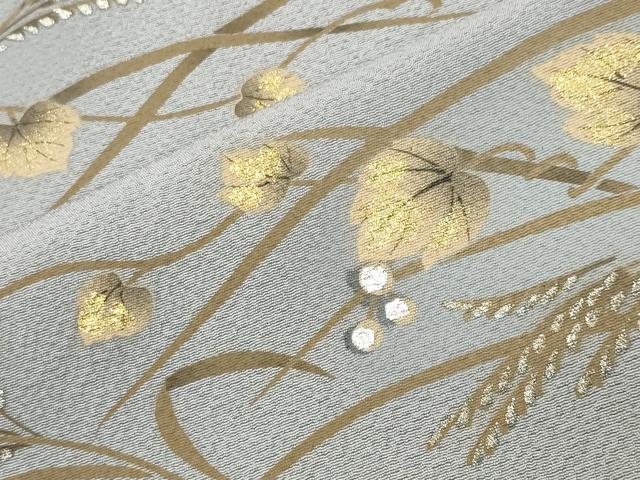 平和屋着物●訪問着 手描き 南天文 金銀彩 正絹 逸品 CABI0410gh