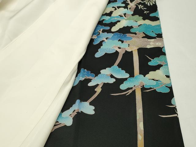 平和屋着物●本加賀友禅作家 池田裕 黒留袖 飛鶴枝松花文 正絹 逸品 CABI0412gh