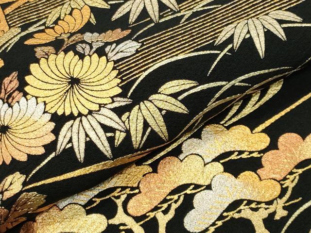 平和屋着物●金彩友禅 卓越技能者・名工・和田光正 黒留袖 流水風景松竹梅文 金銀彩 正絹 逸品 CABI0417gh