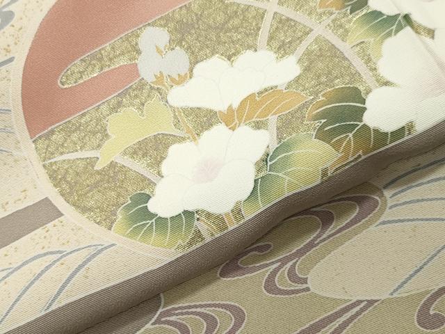 平和屋着物●豪華色留袖 作家物 駒刺繍 流水草花文 金彩 正絹 逸品 CABI0432gh