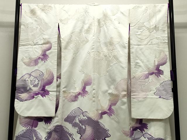 平和屋本店●中国三大刺繍 総刺繍 スワトウ刺繍 お引きずり 色打掛 和装 結婚式 婚礼 神社挙式 花嫁 群鶴文 逸品 CABI0437gh