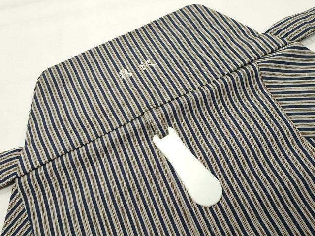平和屋着物●男性 馬乗り袴 縞 正絹 逸品 CABI0451gh