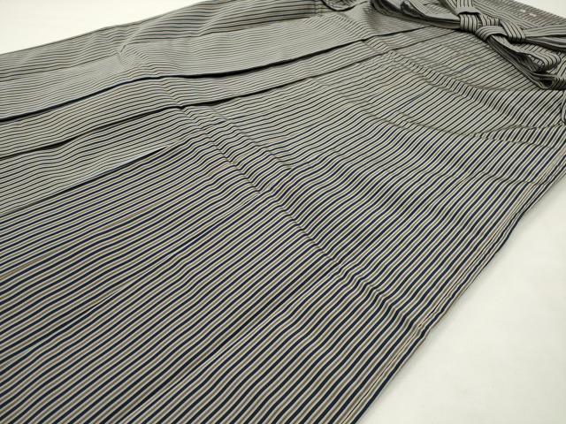 平和屋着物●男性 馬乗り袴 縞 正絹 逸品 CABI0451gh