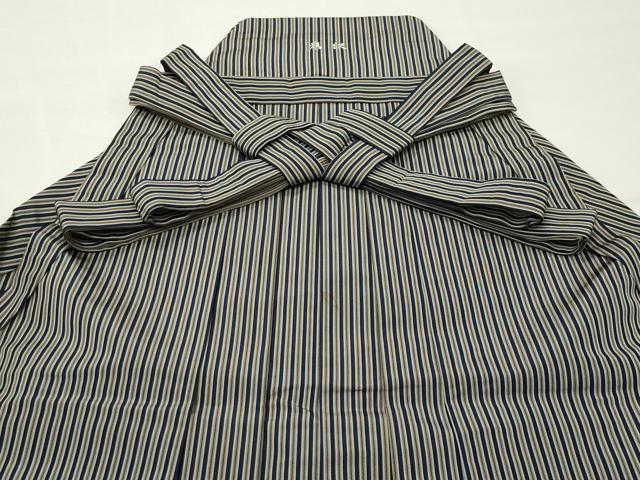 平和屋着物●男性 馬乗り袴 縞 正絹 逸品 CABI0451gh