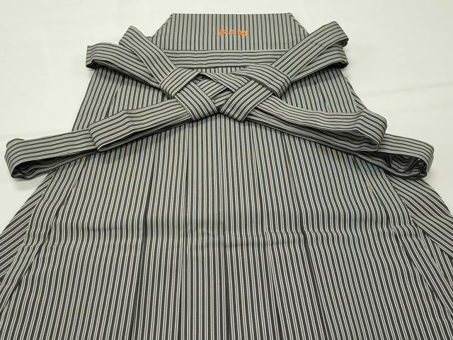 平和屋着物●男性 馬乗り袴 縞 正絹 逸品 CABI0452gh
