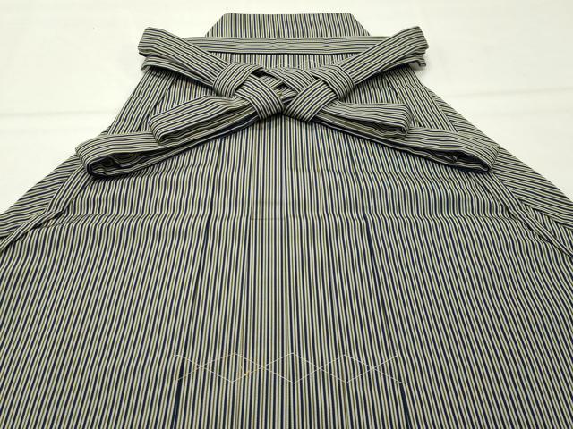平和屋着物●男性 馬乗り袴 縞 正絹 逸品 未使用 CABI0453gh