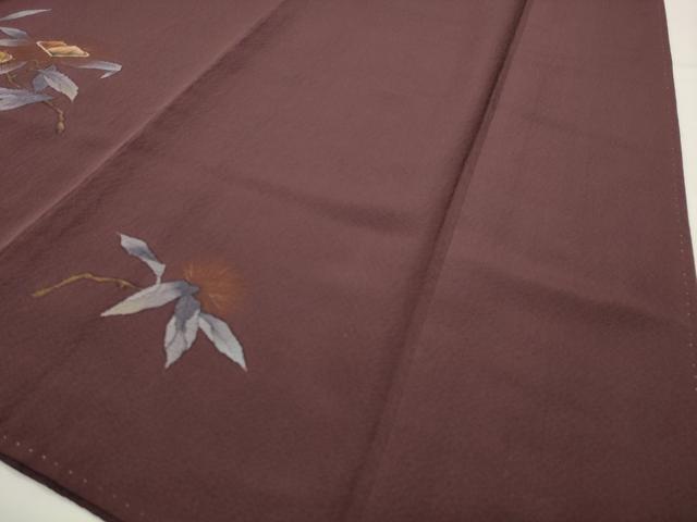 平和屋着物●訪問着 成り物 栗 正絹 逸品 CABI0454gh