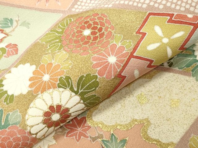 平和屋着物●豪華色留袖 駒刺繍 宝尽くし菱花文 金彩 正絹 逸品 未使用 CABI0459gh