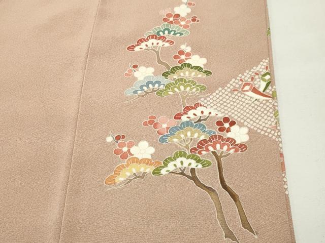 平和屋着物●豪華色留袖 駒刺繍 宝尽くし菱花文 金彩 正絹 逸品 未使用 CABI0459gh