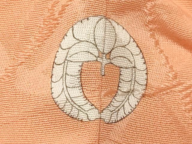 平和屋着物●上質な色無地 吉祥地紋 纁色 正絹 逸品 未使用 CABI0462gh