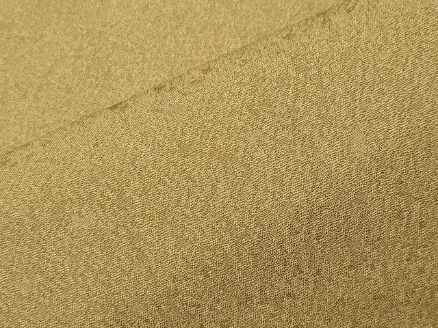 平和屋着物●上質な色無地 吉祥地紋 黄橡色 正絹 逸品 CABI0472gh