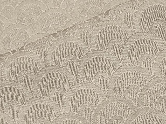 平和屋着物●上質な色無地 青海波地紋 利休白茶色 正絹 逸品 CABI0473gh