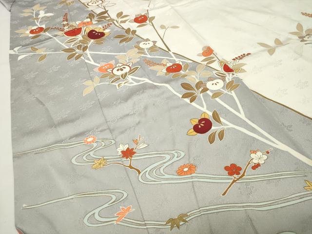 平和屋着物●訪問着 駒刺繍 流水橘花文 金彩 正絹 逸品 CABI0479gh