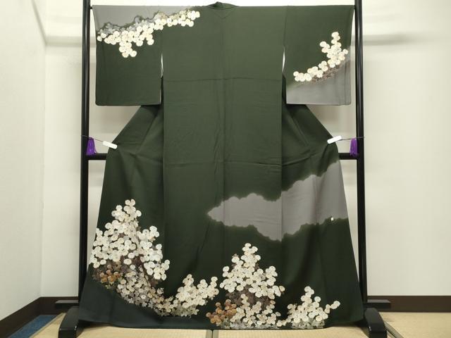 平和屋着物●訪問着 刺繍 菊文 暈し染め 金彩 正絹 逸品 CABI0481gh