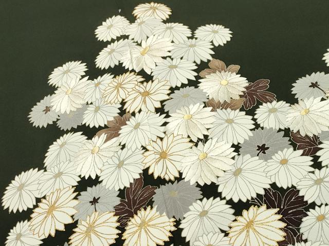 平和屋着物●訪問着 刺繍 菊文 暈し染め 金彩 正絹 逸品 CABI0481gh